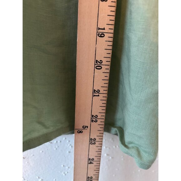 Bass Womens Empire Green Sleeveless Linen Cotton Top Size M Y2K VTG - Picture 8 of 9